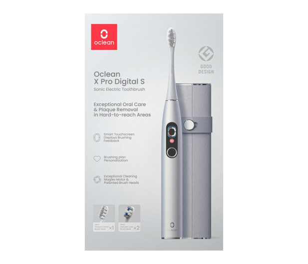 Oclean X Pro Digital srebrny + Etui + 2 dodatkowe końcówki - 1113380 - zdjęcie 2